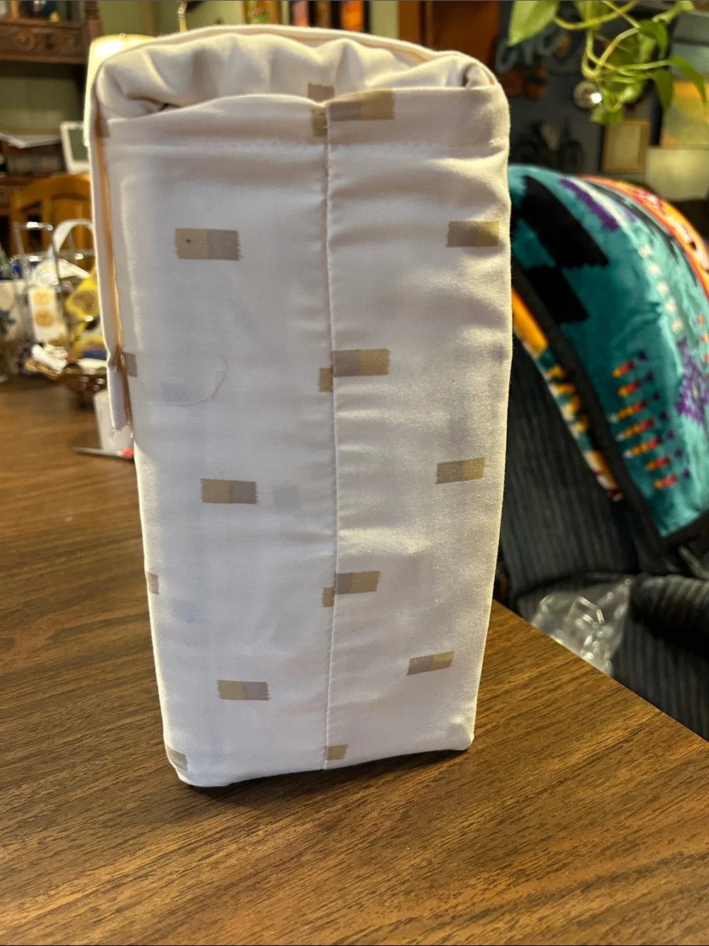 Threshold Cream Pillowcase with Tan Geometric Rectangles